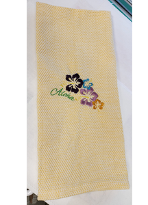 Cotton Kitchen Towel Set-Hawaiian Flowers