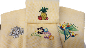 Cotton Kitchen Towel Set-Hawaiian Flowers